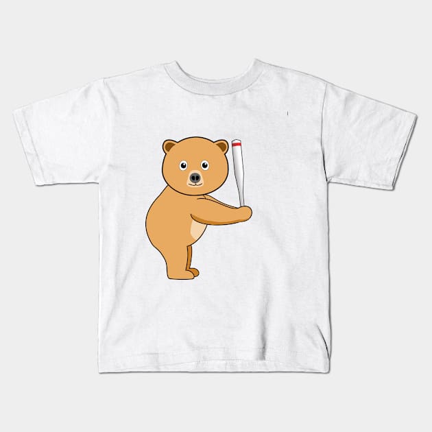 Bear and Baseball Kids T-Shirt by denip